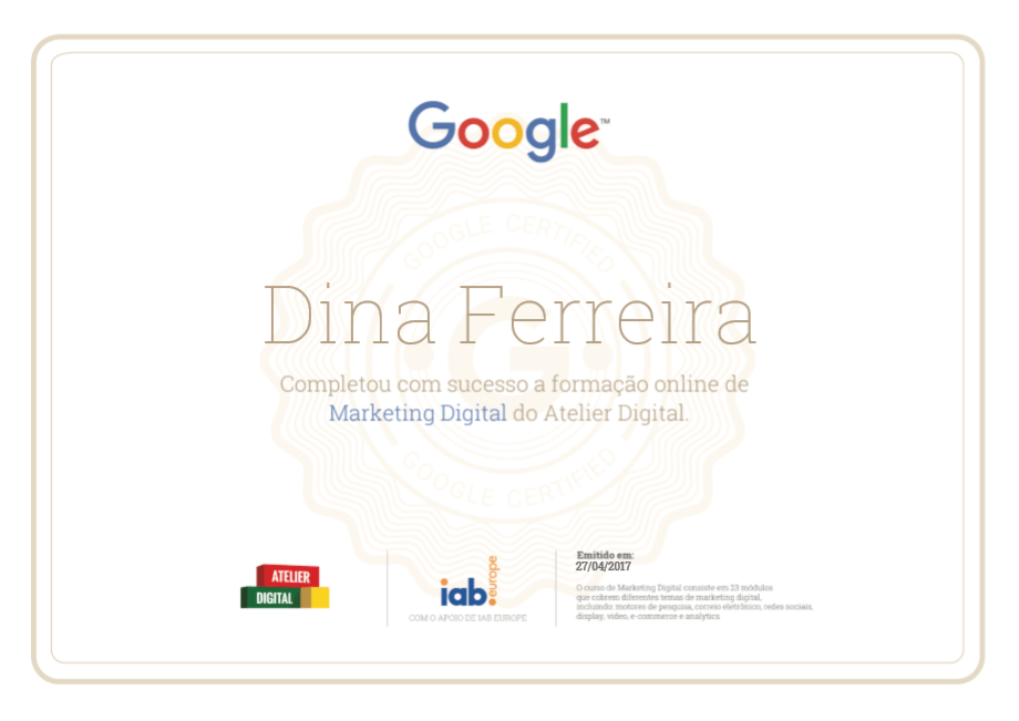 Certificado Atelier Digital