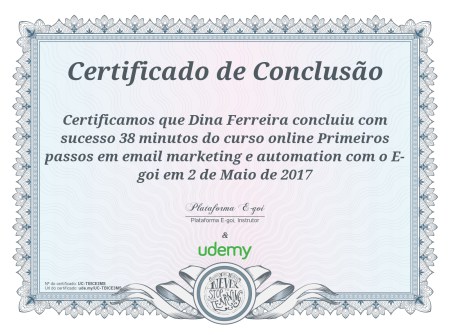 Certificado Email mkt e-goi