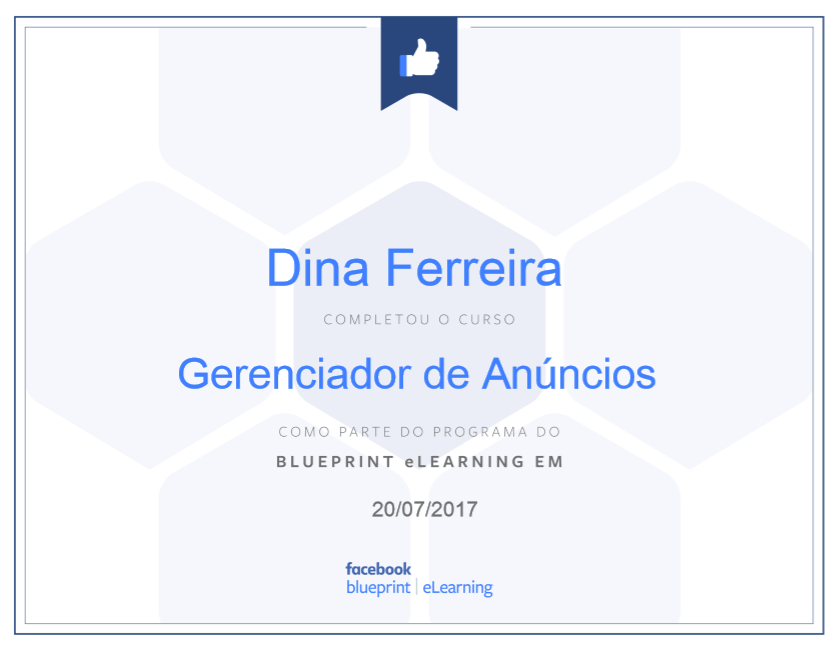 Certificado Gerenciador de Anúncios Facebook
