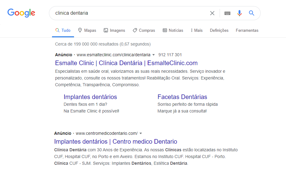 Exemplo de campanha de google ADS