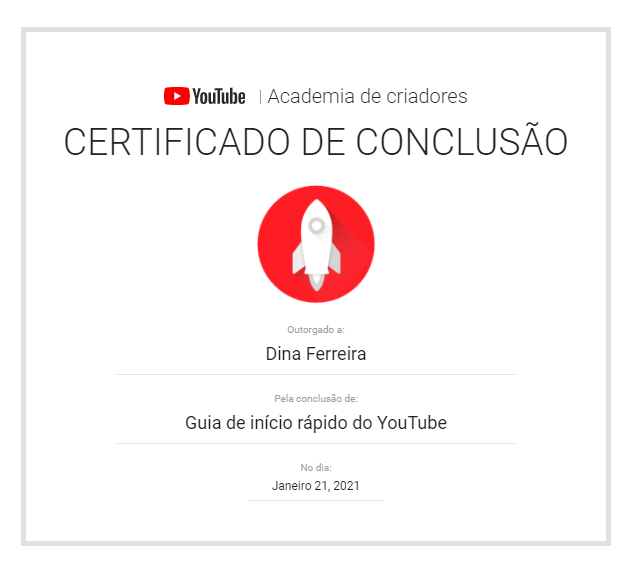 certificado do youtube: Guia de início rápido do YouTube