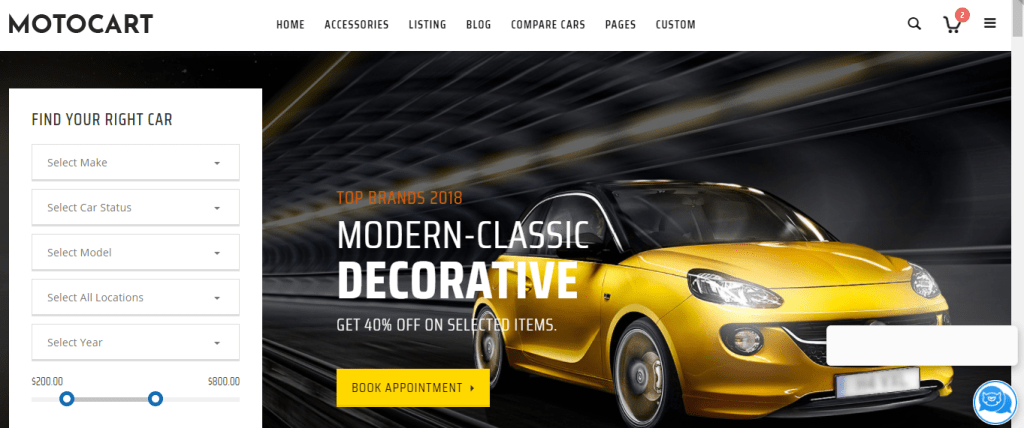 exemplo de site de stand automovel