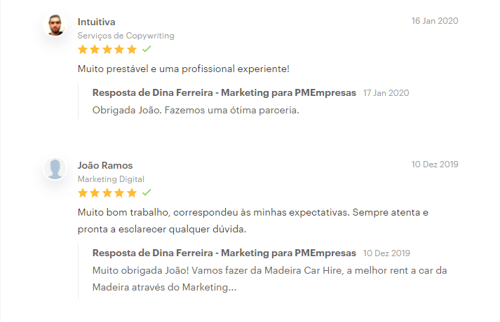 testemunho de clientes de marketing