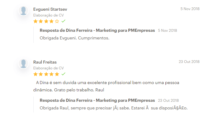 testemunho de clientes de marketing