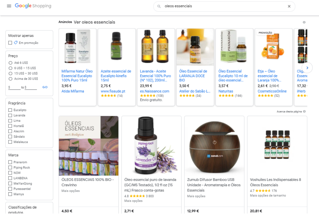 a sua empresa aparece no google shopping