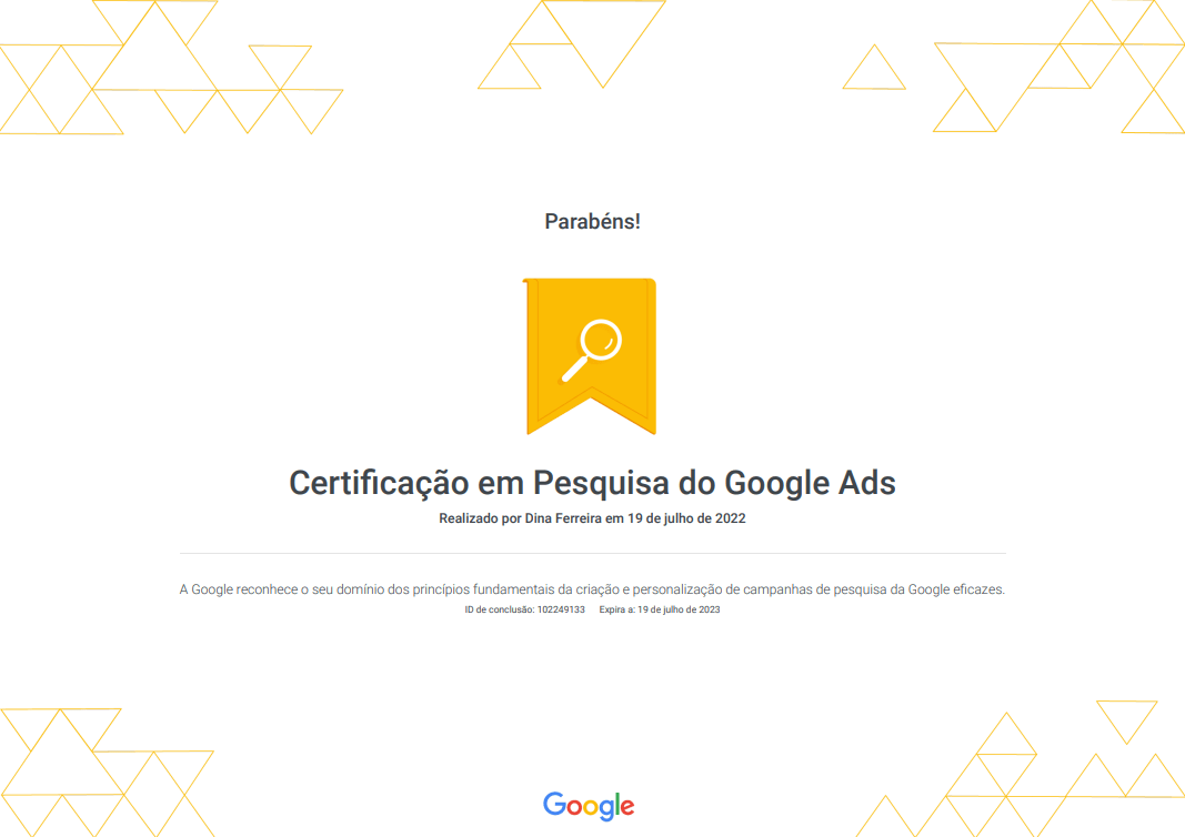 Certificação em Pesquisa do Google Ads 2022