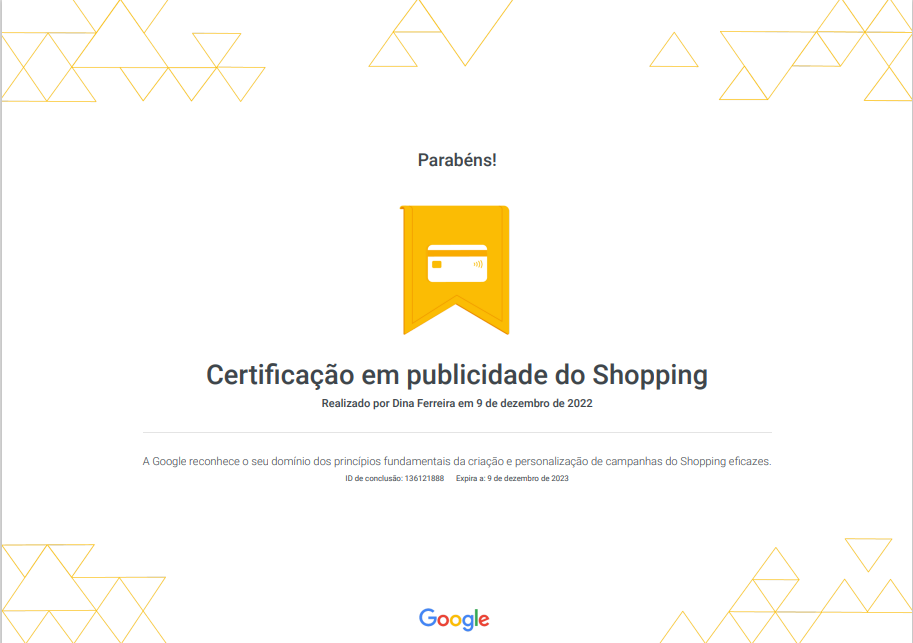Certificado em Publicidade de Shopping2022